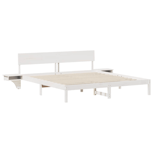 Estrutura da Cama de casal simple com cabeceira Branco 180 x 200 cm