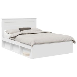 Estrutura da Cama de casal simple com cabeceira Branco 160 x 200 cm