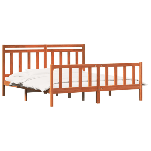 Estrutura da Cama de casal simple 2 pcs Marrom Cera 205,5 x 185,5 x 100 cm