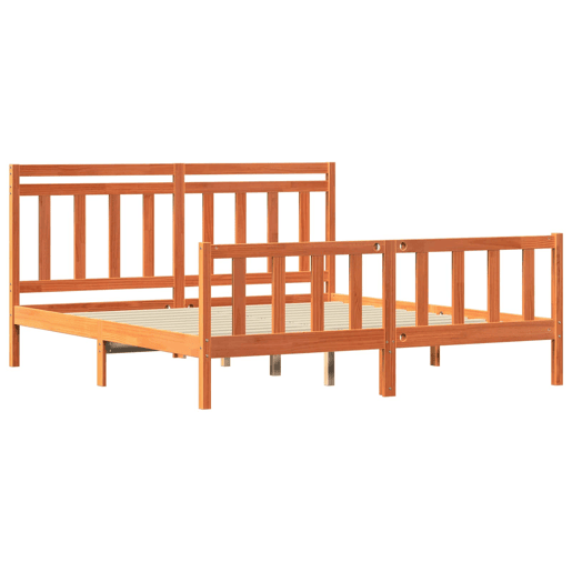 Estrutura da Cama de casal simple 2 pcs Marrom Cera 205,5 x 185,5 x 100 cm