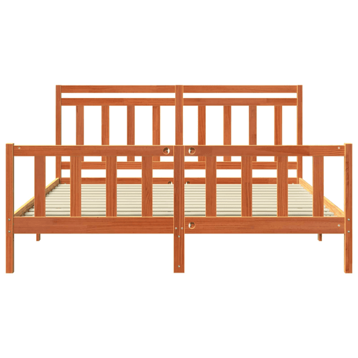 Estrutura da Cama de casal simple 2 pcs Marrom Cera 205,5 x 185,5 x 100 cm