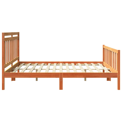 Estrutura da Cama de casal simple 2 pcs Marrom Cera 205,5 x 185,5 x 100 cm