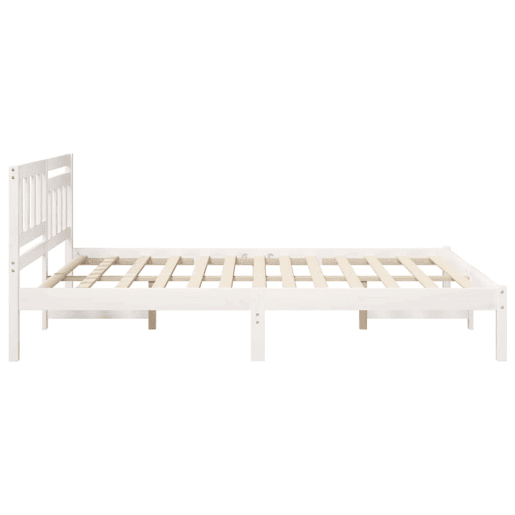 Estrutura da Cama de casal simple com cabeceira Branco 160 x 200 cm