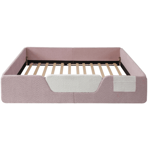Cama estofada, 140x190 cm - Barreiras removĂveis, bolso lateral, veludo Ășnico - Rosa Cama estofada, 140x190 cm - Barreiras removĂveis, bolso lateral, veludo Ășnico - Rosa