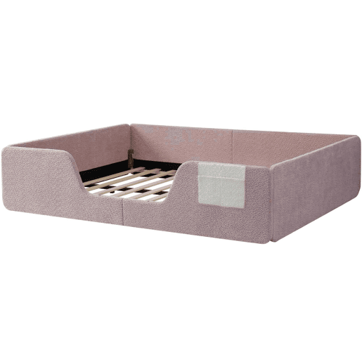Cama estofada, 140x190 cm - Barreiras removĂveis, bolso lateral, veludo Ășnico - Rosa Cama estofada, 140x190 cm - Barreiras removĂveis, bolso lateral, veludo Ășnico - Rosa