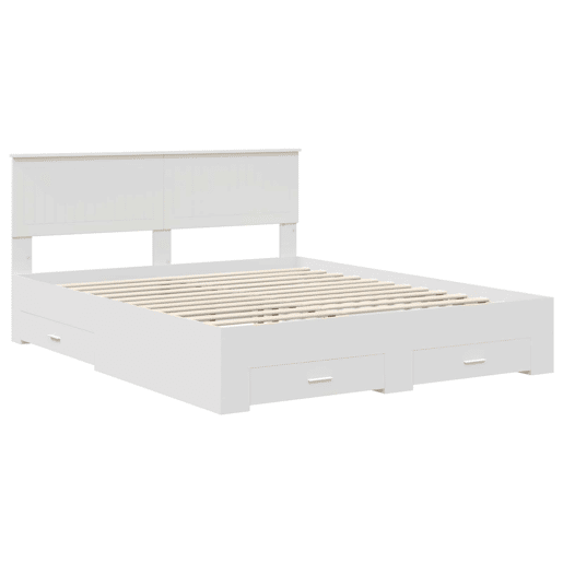 Estrutura De Cama De Casal Moderno - Branco 160 x 200 cm Madeira processada