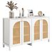 Aparador Moderno Minimalista de Madera con 5 Puertas de Ratán 145 Aparador Moderno Minimalista de Madera con 5 Puertas de Ratán 145 Blanco