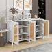 Aparador Moderno Minimalista de Madera con 5 Puertas de Ratán 145 Aparador Moderno Minimalista de Madera con 5 Puertas de Ratán 145 Blanco