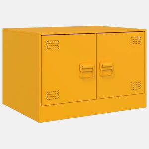 Mesa de Centro, Mesa baixa, 67x50x44 cm aço amarelo mostarda