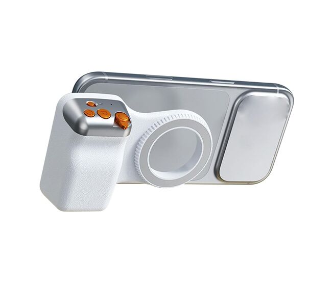 Soporte magnético para teléfono klack con empuñadura de cámara, control remoto bluetooth, zoom y disparador para iphone y android