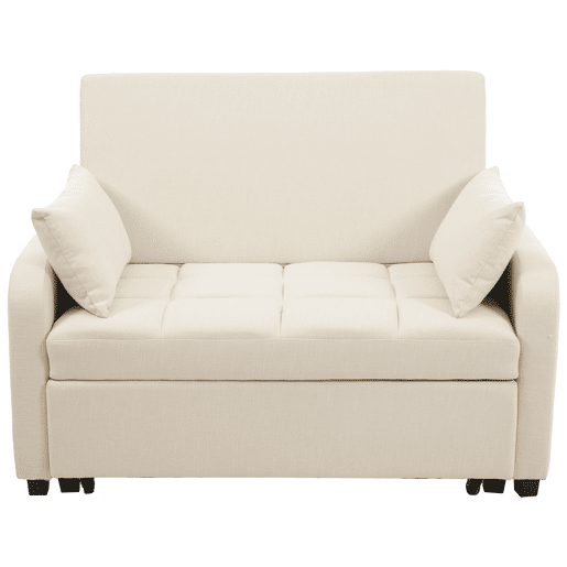Sofá-cama de 2 lugares - multifuncional, encosto ajustável, ideal para espaços pequenos - Bege