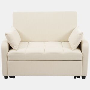 Sofá-cama de 2 lugares - multifuncional, encosto ajustável, ideal para espaços pequenos - Bege