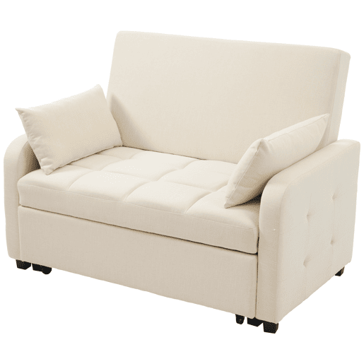 Sofá-cama de 2 lugares - multifuncional, encosto ajustável, ideal para espaços pequenos - Bege