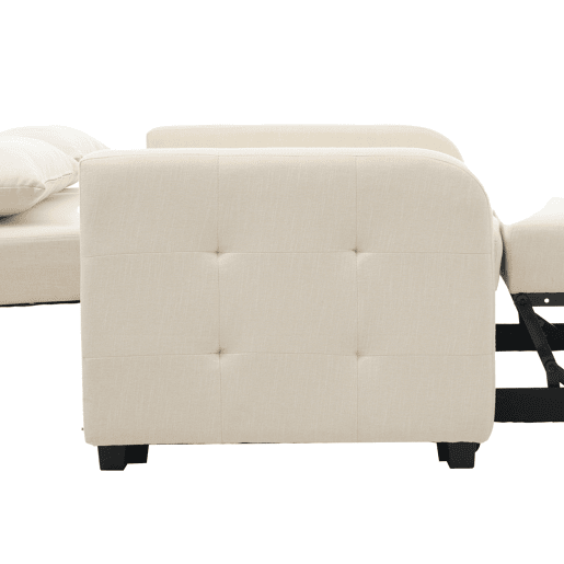 Sofá-cama de 2 lugares - multifuncional, encosto ajustável, ideal para espaços pequenos - Bege