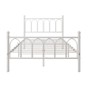 Cama metálica 120x200 - Cabeceira e pés vintage, LED, USB, arrumação, sem estrado - Branco