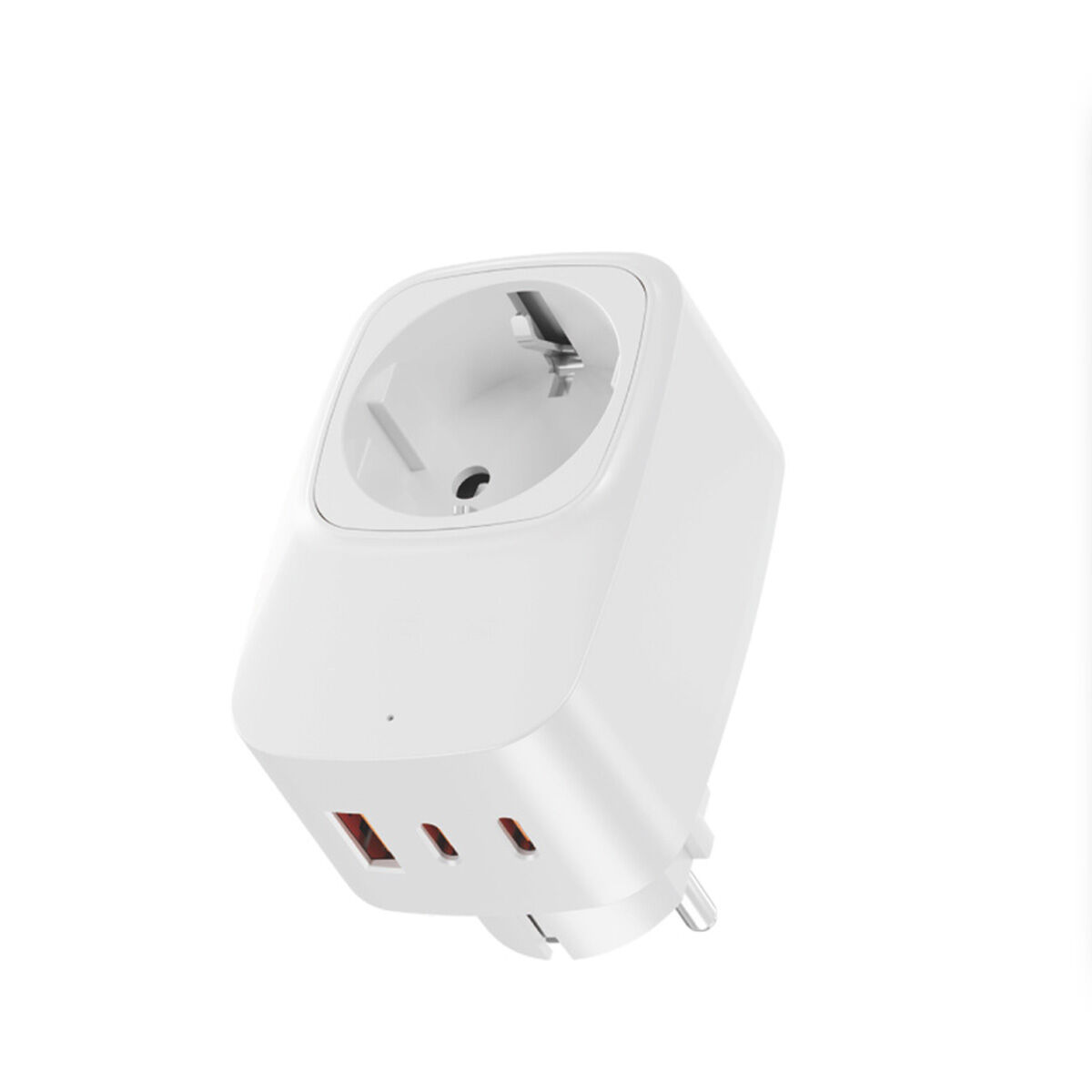 Adaptador Klack Schuko con USB-C y USB