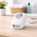 Adaptador Klack Schuko con USB-C y USB Adaptador Klack Schuko con USB-C y USB Blanco