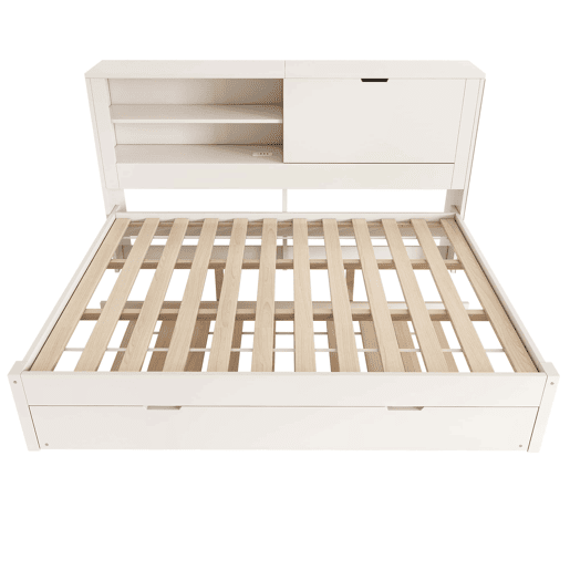 Sofá-cama duplo 140x190 cm - com cama extra 90x190, arrumação, USB - Branco