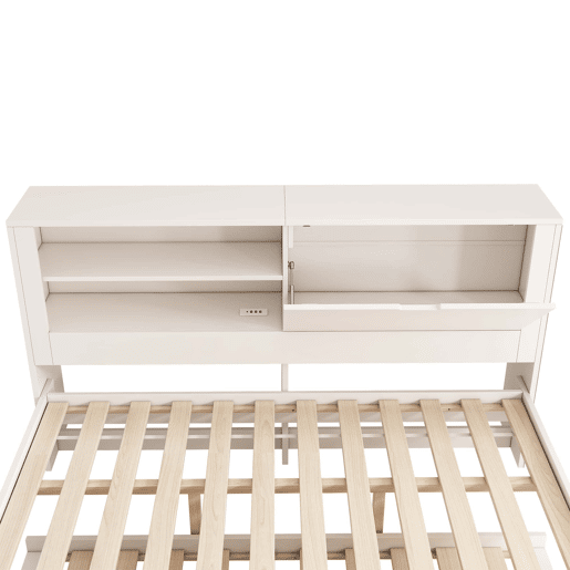 Sofá-cama duplo 140x190 cm - com cama extra 90x190, arrumação, USB - Branco