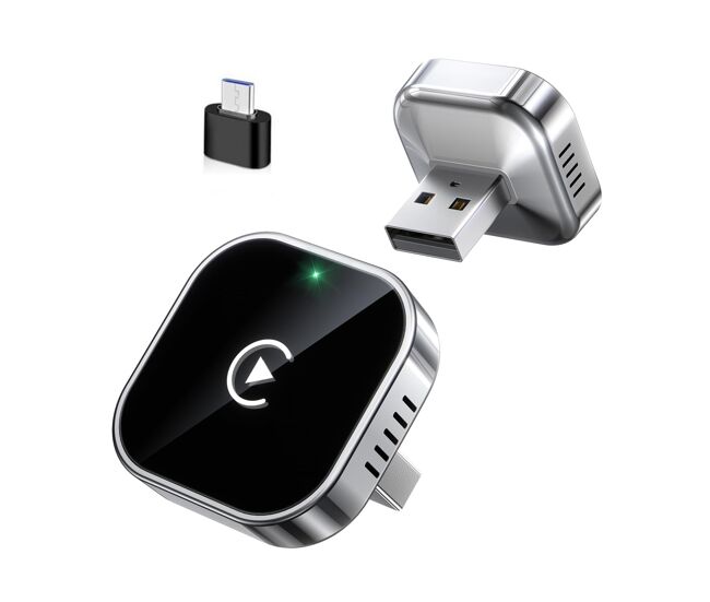 Adaptador inalámbrico klack carplay y android auto 2 en 1 | bluetooth 5.0 y wifi 5ghz plug & play