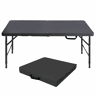Mesa dobrável portátil de 125 cm - resistente, com altura ajustável, multifuncional, ideal para acampamentos e festas - preta