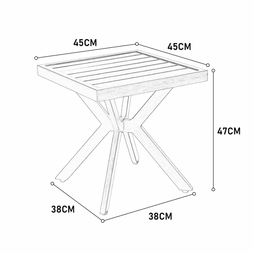 Mesa auxiliar quadrada para exterior - alumínio, resistente às intempéries, fácil de manter - castanho escuro Mesa auxiliar quadrada para exterior - alumínio, resistente às intempéries, fácil de manter - castanho escuro
