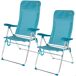 Aktive - Pack 2 sillas plegables aluminio, textileno asas de mano Aktive - Pack 2 sillas plegables aluminio, textileno asas de mano Turquesa