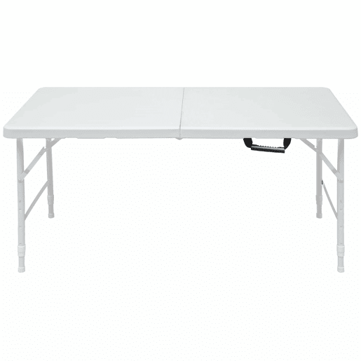 Mesa de lazer de 125 cm u2013 dobrável, ajustável, resistente e fácil de limpar u2013 branca