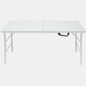 Mesa de lazer de 125 cm u2013 dobrável, ajustável, resistente e fácil de limpar u2013 branca