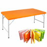 Mesa dobrável de 125 cm - resistente, ajustável, multifuncional - laranja