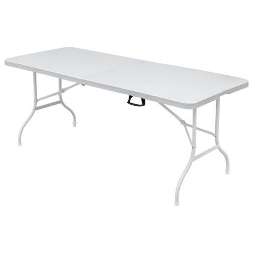 Mesa dobrável de 180 cm - para lazer, resistente à oxidação e fácil de limpar - branca Mesa dobrável de 180 cm - para lazer, resistente à oxidação e fácil de limpar - branca