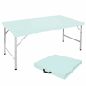 Mesa dobrável portátil de 125 cm - altura ajustável, resistência de 135 kg, multifuncional com pega - azul
