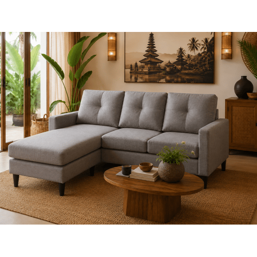 Sofá com Chaise Inter (Cinza Claro)