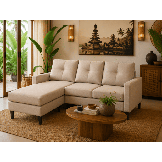 Sofá com Chaise Inter (Bege) Sofá com Chaise Inter (Bege)