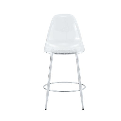 Conjunto de 2 bancos transparentes - Design flutuante - Altura: 102 cm - Pernas metálicas prateadas Conjunto de 2 bancos transparentes - Design flutuante - Altura: 102 cm - Pernas metálicas prateadas