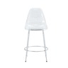 Conjunto de 2 bancos transparentes - Design flutuante - Altura: 102 cm - Pernas metálicas prateadas
