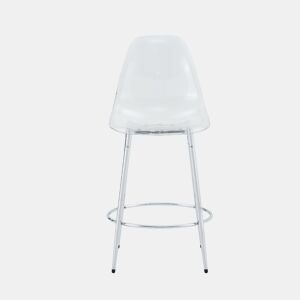 Conjunto de 2 bancos transparentes - Design flutuante - Altura: 102 cm - Pernas metálicas prateadas