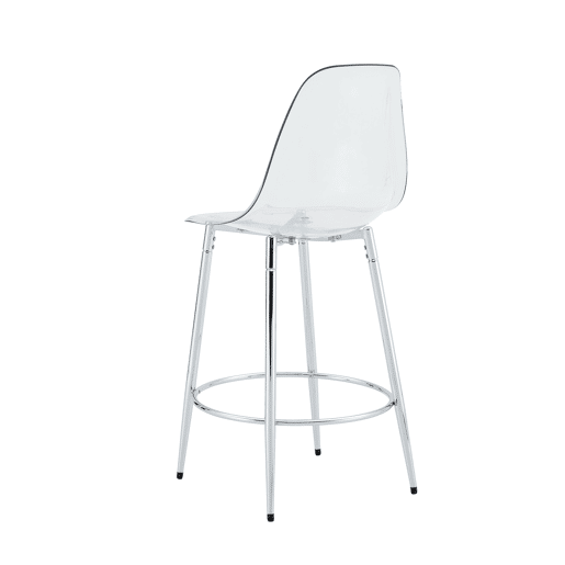 Conjunto de 2 bancos transparentes - Design flutuante - Altura: 102 cm - Pernas metálicas prateadas Conjunto de 2 bancos transparentes - Design flutuante - Altura: 102 cm - Pernas metálicas prateadas