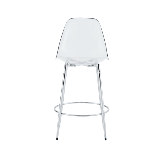Conjunto de 2 bancos transparentes - Design flutuante - Altura: 102 cm - Pernas metálicas prateadas Conjunto de 2 bancos transparentes - Design flutuante - Altura: 102 cm - Pernas metálicas prateadas