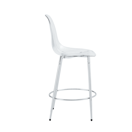 Conjunto de 2 bancos transparentes - Design flutuante - Altura: 102 cm - Pernas metálicas prateadas Conjunto de 2 bancos transparentes - Design flutuante - Altura: 102 cm - Pernas metálicas prateadas