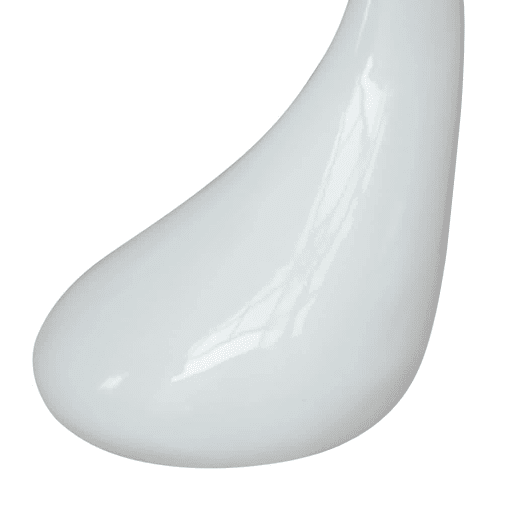 Mesa de Centro, Mesa baixa, com tampo redondo de vidro, branco brilhante Mesa de Centro, Mesa baixa, com tampo redondo de vidro, branco brilhante