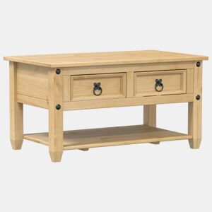 Mesa de Centro, Mesa baixa, com gavetas Corona 85x50x45 cm pinho maciço