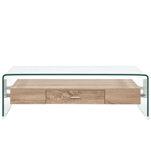 Mesa de Centro, Mesa baixa, 98x45x31 cm vidro temperado transparente