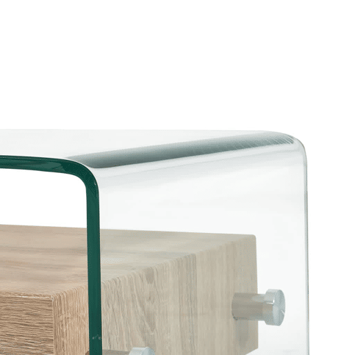 Mesa de Centro, Mesa baixa, 98x45x31 cm vidro temperado transparente