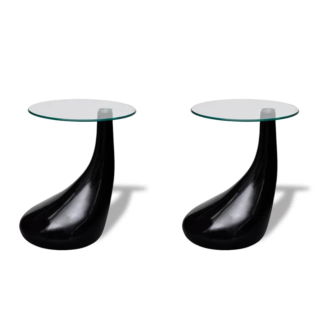 2 uds Mesas de Centro - Mesas de Café 42x42 Negro