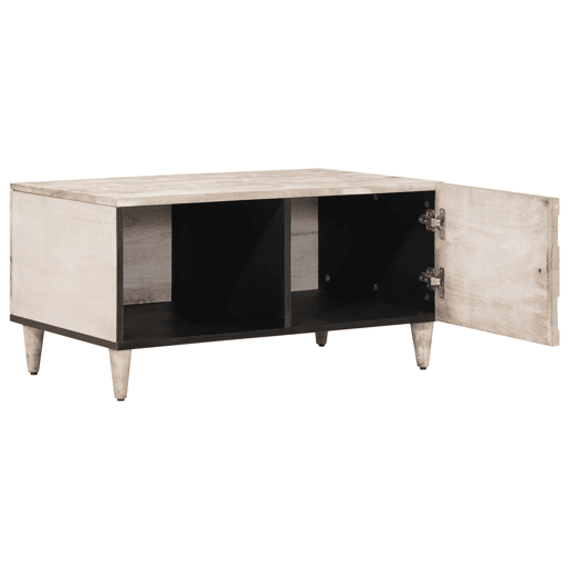 Mesa de Centro, Mesa baixa, Branco 80 x 50 x 40 cm Madeira de manga maciça Mesa de Centro, Mesa baixa, Branco 80 x 50 x 40 cm Madeira de manga maciça