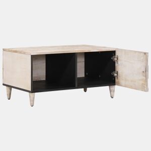 Mesa de Centro, Mesa baixa, Branco 80 x 50 x 40 cm Madeira de manga maciça