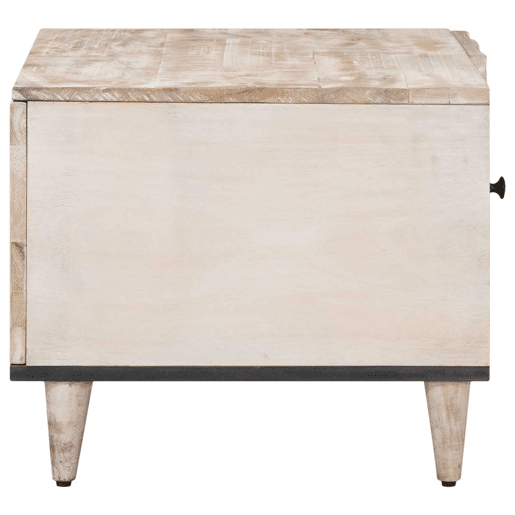 Mesa de Centro, Mesa baixa, Branco 80 x 50 x 40 cm Madeira de manga maciça Mesa de Centro, Mesa baixa, Branco 80 x 50 x 40 cm Madeira de manga maciça