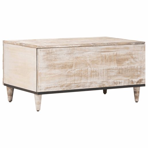 Mesa de Centro, Mesa baixa, Branco 80 x 50 x 40 cm Madeira de manga maciça Mesa de Centro, Mesa baixa, Branco 80 x 50 x 40 cm Madeira de manga maciça