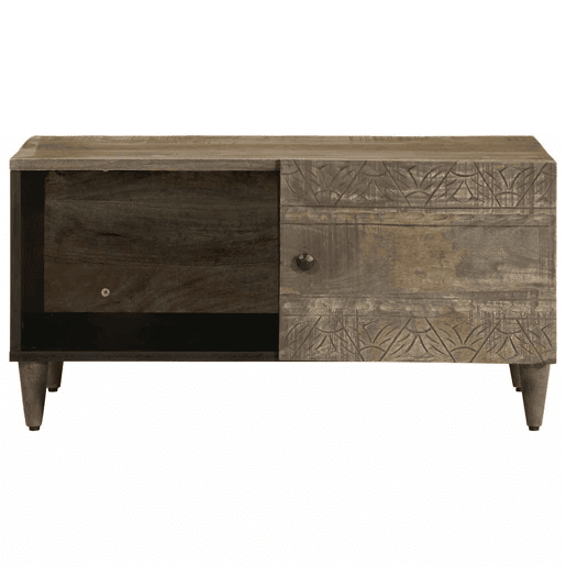 Mesa de Centro, Mesa baixa, cinzento claro 80x50x40 cm madeira mangueira maciça Mesa de Centro, Mesa baixa, cinzento claro 80x50x40 cm madeira mangueira maciça